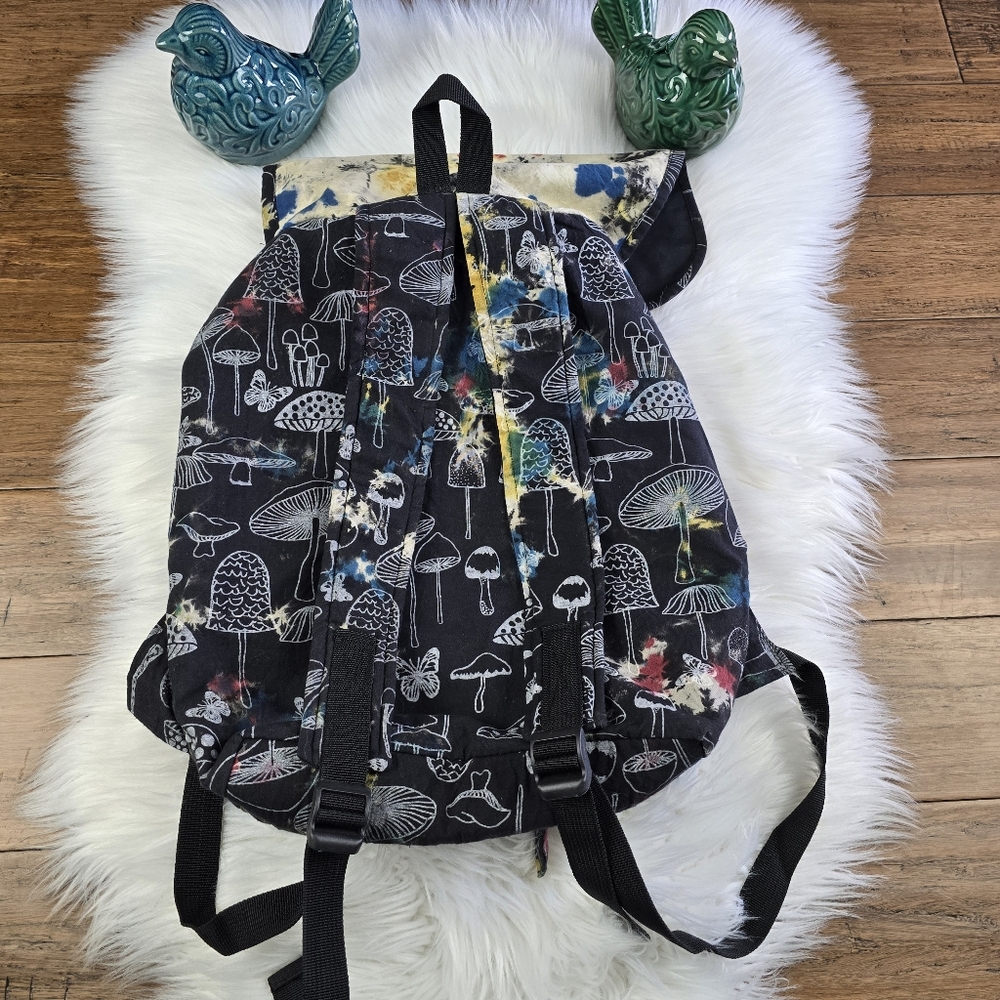 The Collection Royal Mushroom Tie Dye Hippie Boho Festival Backpack - Picture 8 of 13